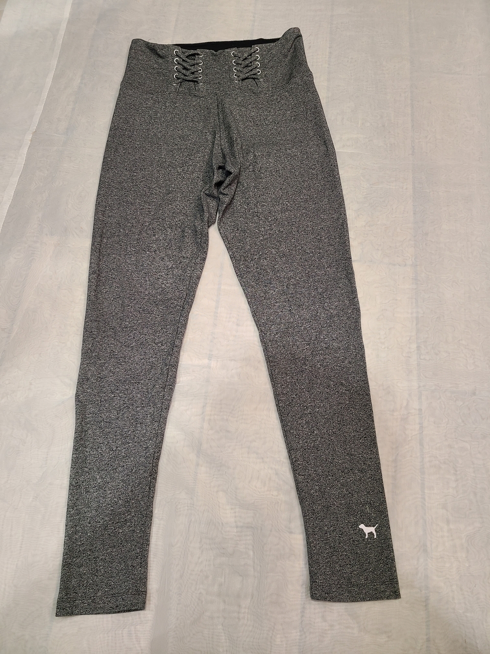 Pink Victoria's Secret Gray Lace-Up Womens Leggings Size M